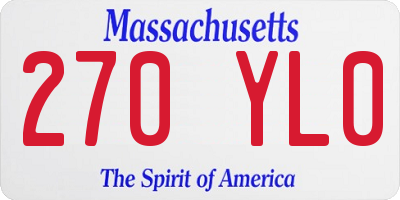 MA license plate 270YL0