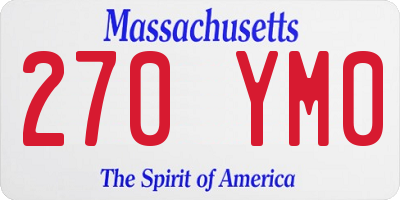 MA license plate 270YM0