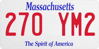 MA license plate 270YM2