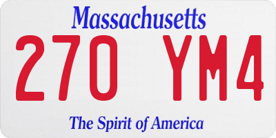 MA license plate 270YM4