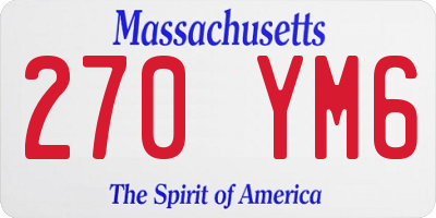 MA license plate 270YM6