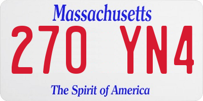 MA license plate 270YN4