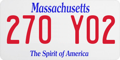 MA license plate 270YO2