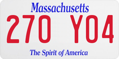 MA license plate 270YO4