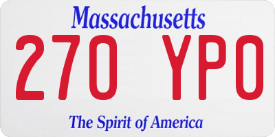 MA license plate 270YP0