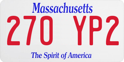 MA license plate 270YP2