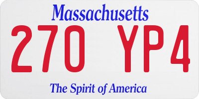 MA license plate 270YP4