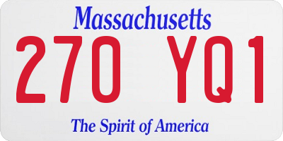 MA license plate 270YQ1