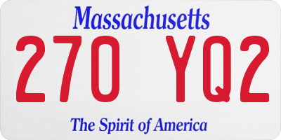 MA license plate 270YQ2