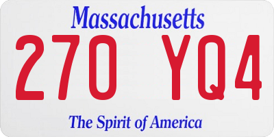 MA license plate 270YQ4