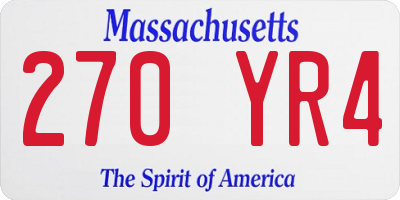 MA license plate 270YR4