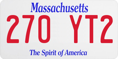 MA license plate 270YT2
