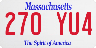 MA license plate 270YU4