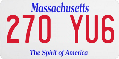 MA license plate 270YU6