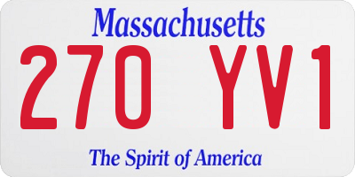 MA license plate 270YV1