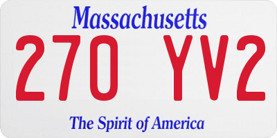 MA license plate 270YV2