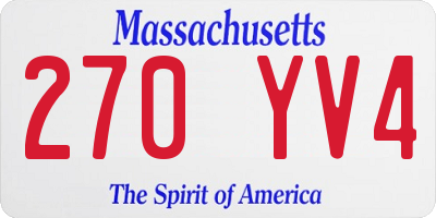 MA license plate 270YV4