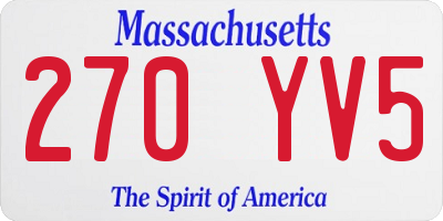 MA license plate 270YV5