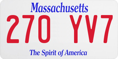MA license plate 270YV7