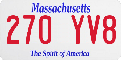 MA license plate 270YV8
