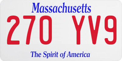 MA license plate 270YV9