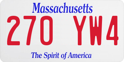 MA license plate 270YW4