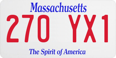 MA license plate 270YX1
