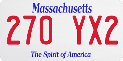 MA license plate 270YX2