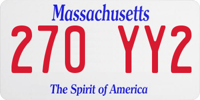 MA license plate 270YY2