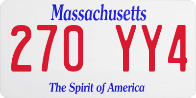 MA license plate 270YY4