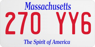 MA license plate 270YY6