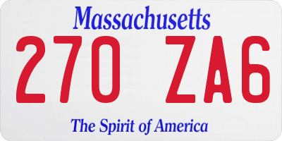 MA license plate 270ZA6