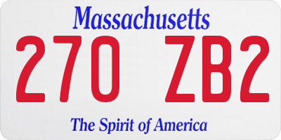 MA license plate 270ZB2