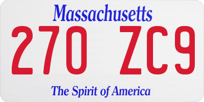 MA license plate 270ZC9