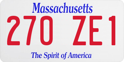 MA license plate 270ZE1
