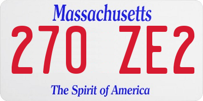 MA license plate 270ZE2