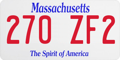 MA license plate 270ZF2