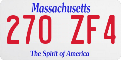 MA license plate 270ZF4