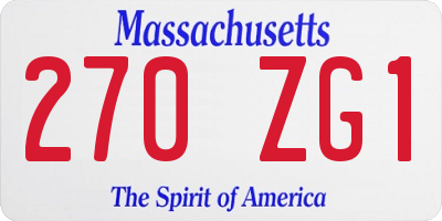 MA license plate 270ZG1