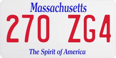 MA license plate 270ZG4