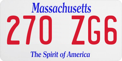 MA license plate 270ZG6