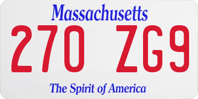 MA license plate 270ZG9