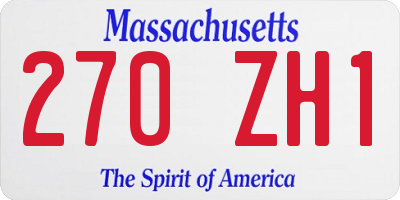 MA license plate 270ZH1