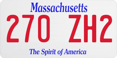MA license plate 270ZH2
