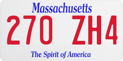 MA license plate 270ZH4