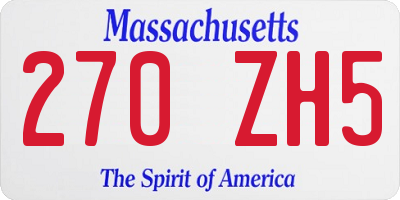 MA license plate 270ZH5