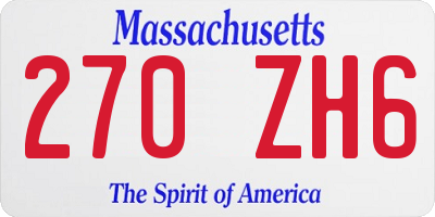 MA license plate 270ZH6
