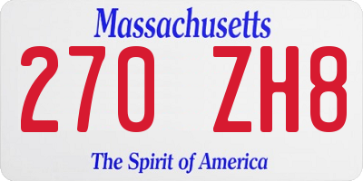 MA license plate 270ZH8