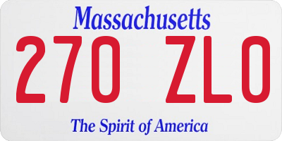 MA license plate 270ZL0