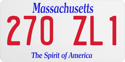 MA license plate 270ZL1